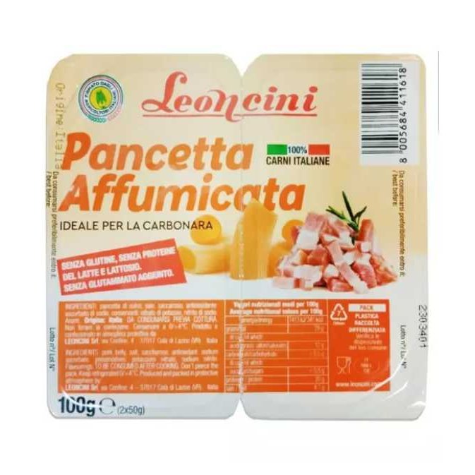 Pancetë e tymosur në kube